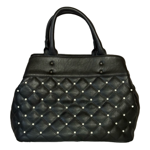 Sondra Roberts Handbags - NWOT Sondra Roberts Squared Black Vegan Leather Pearl Quilted Purse Crossbody